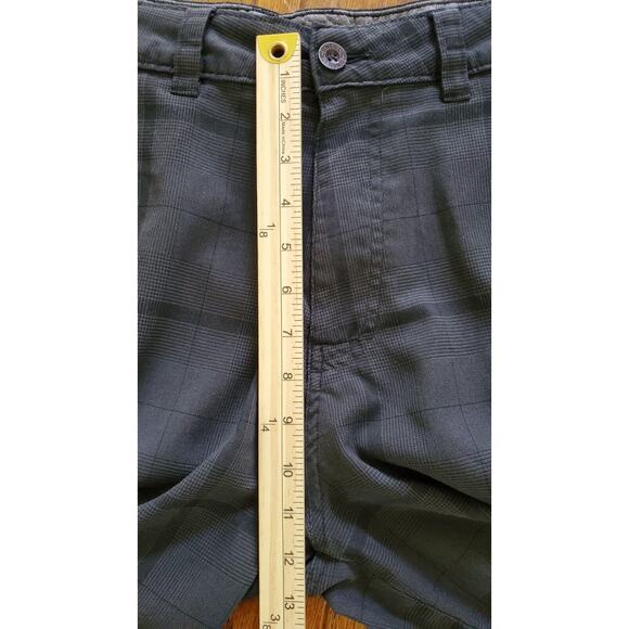 Oneill Shorts Mens Size 34 Dark Gray Plaid Flat Front Bermuda 10 Inch Inseam - Picture 7 of 7